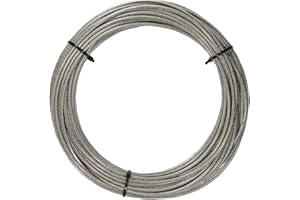 VWPEYY 5 Meter Edelstahl - Drahtseil 7x7 D= 1,5 mm mittelweich, mit transaprente PVC Ummantelung - Edelstahl A4 Stahlseil I BOOTSTEILE BRAUER®