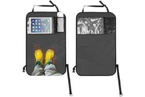 DUDSOEHO Auto Rückenlehnenschutz Kinder 2 Stück – 600D Oxford Schutz Wasserdichter Rücksitzschoner mit Tasche, Kickmatte für Vordersitz Rückseite