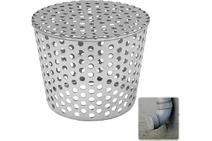Lövskydd för takrännor i rostfritt stål, fallrörsskydd rostfritt stål, 90–110 mm, takrännegaller, lövskydd takränna, för platt takavlopp, avlopp och fallrör, takränna sil