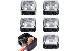 FUOXUL 5PCS Makeup Sharpener Portable Double-Hole Design with Plastic and Manganese Steel Blade for Eyeliner Pencil Lip Pencil Eyebrow Pencil Make Up Pencil Sharpener Convenient and Easy to Clean