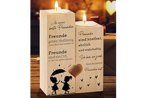 Kerzenständer Freundin Geschenke, KAAYEE Herzförmiger Kerzenhalter Beste Freundin Geschenke Geburtstag, Geburtstagsgeschenk Weihnachten für Freundinnen Frauen Geschenke (Freundin-3)