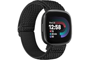 TumCez Cinturino Compatibile con Fitbit Versa 4/Fitbit Versa 3/Fitbit Sense 2/Fitbit Sense Cinturino, Regolabile Braccialetto Elastico in Nylon Cinturino di Ricambio Sportive per Donna Uomo