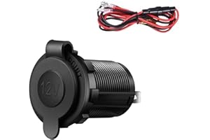 KIBON Allume Cigare Voiture Prise étanche Prise 12V Prise de Courant avec câble de 60 cm pour Voiture Marine Moto