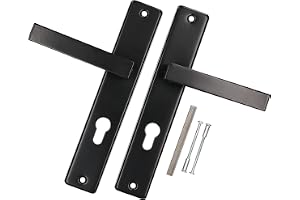 KOTARBAU® handtagsset PZ 72 mm lång skylt svart med fyrkantig och monteringsskruvar