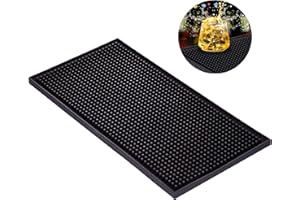 CiciIng Tappetino da Bar in Gomma 30 x 15 cm, Scolapiatti, per Caffè, Troppopieno, Asciugatura Rapida, per Bar, Cucina, Caffetteria, Ristorante, Bancone (Nero)
