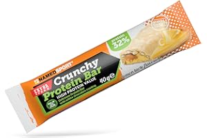NAMEDSPORT SUPERFOOD NAMEDSPORT> Barre Protéinée Crunchy, Barre Protéinée Saveur Tarte au Citron, Aide à Maintenir la Masse Musculaire, Idéale Après l'Entraînement, Brand of Italy, Boîte de 24 Barres