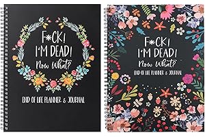 Bafeil Now Im Dead - Wish Book End of Life Planner UK, Fuck I'M Dead Now What Books Guided, Last Wishes, Funeral Planner Death Book Organiser (Black&Flower-B)