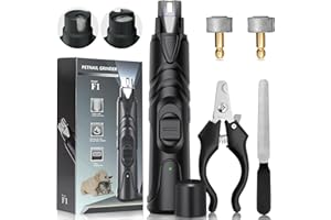 PQETBV Taglia Unghie per Cane con Luce e 2 Ruote, Lima per Unghie Cani a Basso Rumore, Taglio per Unghie per Cani Wlettrici Indolori per Cani, Gatti, Uccelli