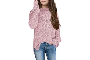 Imily Bela Kinder Mädchen Fleece Pullover Rundhals Fuzzy Strickpullover Warme Winter Oberteile Sweater