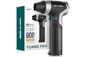 VANTRUE POWER Electric Air Duster-28.22OZ Market Maximum Wind Pressure, Super Power Cordless Duster, Rechargeable Brushless Motor Durable Blower, 3-Gear Adjustable for Keyboard, Car, House, Patio