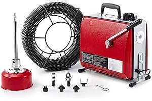 ZELCAN Elektrische Rohrreinigungsmaschine, 400W Rohrreiniger, Rohrreinigungsspirale 20m, geeignet für Ø30-100 mm Rohrleitungen, Abflussreiniger Bad Küche