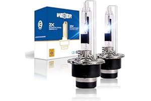 wideep D2R Xenon HID Headlight Bulbs, 35W 6000K 85V, Car Headlight Lamp Replacement Bulb for High and Low Beam, 2 Pcs