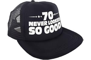STERLING JAMES CO. “70 Never Looked So Good” Hat – Happy 70th Birthday Party Supplies, Ideas and Decorations - Funny Birthday Black