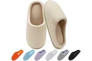 ONCAI Pantoufles Femme Dessus en Motif Waffle de Shake Polaire de Fausse Fourrure Hiver Chaussons Mousse à Mémoire Coussinée Semelle Antidérapante en Caoutchouc EU Taille 36-43