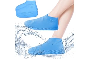 XIMEY 1 Par de Funda de Silicona para Zapatos, Cubre Zapatos Impermeable Lluvia, Funda Impermeable Zapatos, Cubre Zapatos Impermeable para Adultos y Niños, Reutilizables, Lavable, XL- Azul