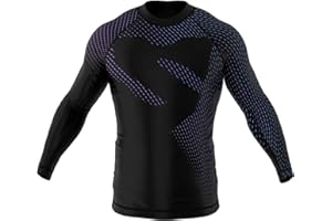 SMMASH Rashguard Uomo Manica Lunga Maglietta a Compressione MMA Krav Maga BJJ UFC Grappling Canotta Palestra Compression Shirt Maglia Traspirante Leggera Igienica