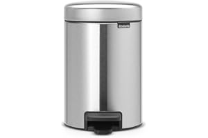 Brabantia Pedal Bin Newicon Pattumiera a Pedale, Secchio Interno in Plastica, Inox Satinato, 3 lt