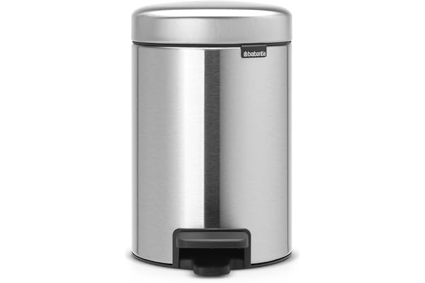 Brabantia NewIcon Treteimer sanft schließend, Kunststoff-Inneneimer, Matt Steel, 3 Liter