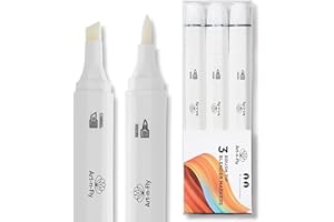Art-n-Fly 3 Marker für Standmixer mit doppelter Spitze – Brush Markers farblos für Schattierungen und Farbverläufe