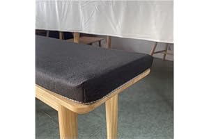 moismk Bench Cushion Outdoor 120cm/150cm/100cm x 40cm, Seat Cushions for Indoor Furniture Non-Slip Washable Bench Cushions Cover, 45D High-Resilience Upholstery Foam Cushion(Black,130x35cm/51x14in)