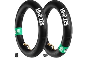 MOOVMOOV Camara de Aire 10x2.125 con Válvula de Codo 70/90 (x2) - Compatible con neumáticos inflables 10x2.125-10x2.25-10x2.5 | para Patinetes, Bicicletas de 10 Pulgadas, Cochecitos de bebé