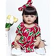 Nano Classic 22 inch Cm Reborn Baby Doll Soft Full body Silicone Newborn real like Baby Doll Girl Toy- MCH1 (Melon Dress)
