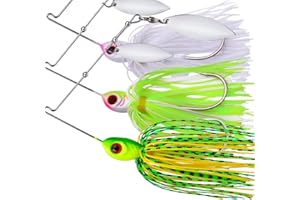TSURI Lot de 3 Leurres Spinnerbaits - 14g - Idéal pour Pêche Carnassier : Brochet, Perche, Sandre, Truite - Accessoire Pêche Eau Douce, Action et Couleurs Attrayantes (14GR - COULANT (SPINNERBAITS))