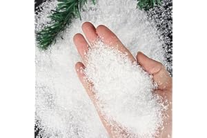 WeddHuis Neige Artificielle 60 g, Neige Décorative, Poudre de Neige, Fausse Neige, Flocons de Neige Secs pour Décoration de Noël et Fêtes (Blanc)