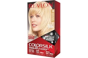 Revlon Colorsilk Beautiful Color Coloration Permanente des Cheveux avec Technologie au Gel 3D et Kératine, Teinture avec Couvrance à 100% des Cheveux Blancs, 03 Blond Soleil Ultra Clair