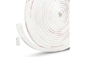 fowong Draft Excluder for Windows, 4.9 m(L) x9 mm(W) x 9mm(T) Brush Weather Stripping Self-Adhesive Windows Seal Strip Draught Excluder Air Stopper for Sliding/External Doors, White