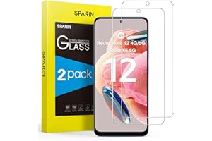SPARIN Verre Trempé pour Xiaomi Redmi Note 12 4G/5G et POCO X5 5G, Vitre Protection pour Redmi Note 12, Film Protection écran Compatible avec Coque, Lot de 2