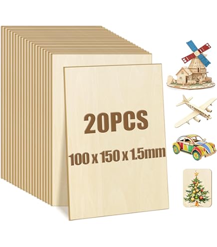 Leseed 10 Stuks Linde Multiplex, Lindehouten Plaat 300x200x2mm, Geschikt Handgemaakte Doe-Het-Zelfprojecten, Schilderen, Pyrografie, Lasersnijden, Modelbouw En Andere Hobby'S, Geschikt Voor Beginners