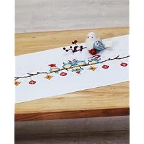 KAMACA Kit complet de broderie au point de croix - Nappe 80 x 80