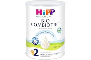 HiPP Combiotik 2 - Leche para bebés Ecológica - 800 gr - Leche BIO para bebés de 6 a 12 meses - Contiene Lactosa, Omega-3, Prebióticos, Vitaminas C y D - Sin GMO - Especial fácil digestión