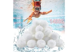 Hiegvor Filterbälle Pool Filterballs für Sandfilteranlagen, 1400g Filterbälle, Kann 50 kg Filtersand Ersetzen, Geeignet für Pool Filter Schwimmbad Filteranlage, Poolreinigung Zubehör. (Weiß)