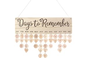 Aupawdy Calendario 2025 da Muro, Calendario in Legno per Promemoria,per la Famiglia Compleanno, Festival Promemoria Board, per Famiglia, Amici, Compleanno, Decorazione