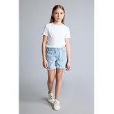 DeFacto%100 Pamuk Paperbag Jean Şort Kız &Ccedil;ocuk B8113A826SM