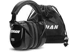 ZOHAN 012 Cuffie Antirumore Lavoro, Cuffie Insonorizzanti Facilmente regolabile Pieghevole, SNR 34 dB per Falciatura, Costruzione,Aereo, Falegnameria - Nero