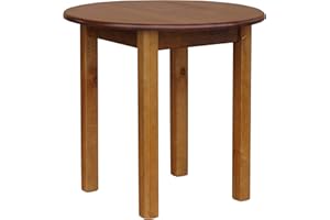 k koma Mesa de comedor redonda de pino maciza, 90 cm (roble)