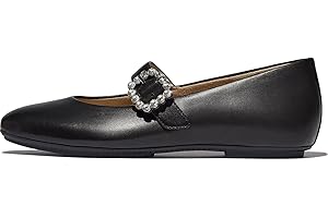 Fitflop Delicato Crystal-Buckle Leather Mary Janes, Scarpa Jane Donna