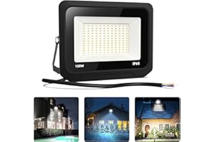 bapro 150W Spot LED Extérieur 6500K, 15000lm Puissant Projecteur Exterieur LED Blanc Froid, IP65 Etanche Eclairage Exterieur LED, Projecteur LED pour Jardin Garage Stade