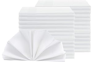 ZOLLNER Zestaw 25 Serwetek z Bawełny Adamaszku z Atłasowym pasem 40x40 cm