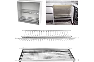 LE AMAZZONI STORE Scolapiatti Acciaio Inox 18/10 AISI 304 Attacco A Molle (da 56 per pensili da 60 cm)