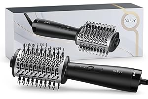 YAPOY Haartrockner Bürste Heißluft-Fönbürste und Volumizer 2-in-1 für schnelleres Trocknen und Stylen zum Trocknen Glätten und Volumengeben mit großem Luftstromauslass