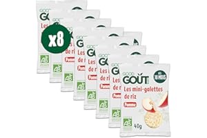 GOOD GOÛT - Mini-Galettes De Riz Pomme - Biscuits Bébé - Dès 10 Mois - Légères Et Fondantes - Format Nomade - 8x40g