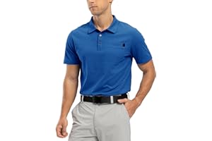 Rdruko Mens Polo Shirts Short Sleeve Breathable Quick Dry Tennis Golf Tops Casual Smart Work T Shirts with Pocket