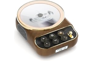 COLSUR Retro Lettore CD Portatile Bluetooth con Altoparlante Lettore musica da tavolo a parete con supporto Riproduzione TYPE-C/AUX Presa per cuffie Colore del legno