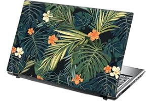 15.6 INCH TAYLORHE SKINS TaylorHe 15.6 inch 15 inch Laptop Skin Vinyl Decal with Colorful Patterns and Leather Effect Laminate MADE IN England Tropical Flowers and Leaves