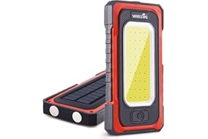 WARSUN Linterna Taller LED Recargable Linterna de Trabajo COB Lámpara de Inspección Linterna Magnética Portátil 1500LM para Camping Senderismo Emermengia (rojo)