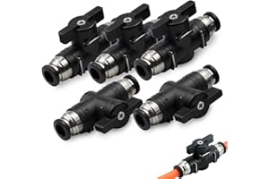 HUAMIRRA Connettore Pneumatico, 5 pezzi da 12 mm Valvola a Sfera Pneumatica, Raccordi per Valvole di Controllo, Connettore Pneumatico Dritto, Connettori BUC, Raccordi Aria Compressa per Utensili Pneumatici